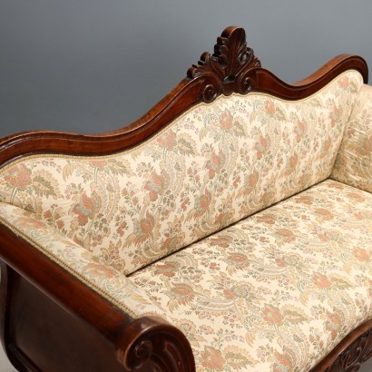 19th century walnut sofa, Louis Philippe walnut sofa