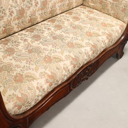 19th century walnut sofa, Louis Philippe walnut sofa