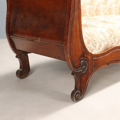19th century walnut sofa, Louis Philippe walnut sofa
