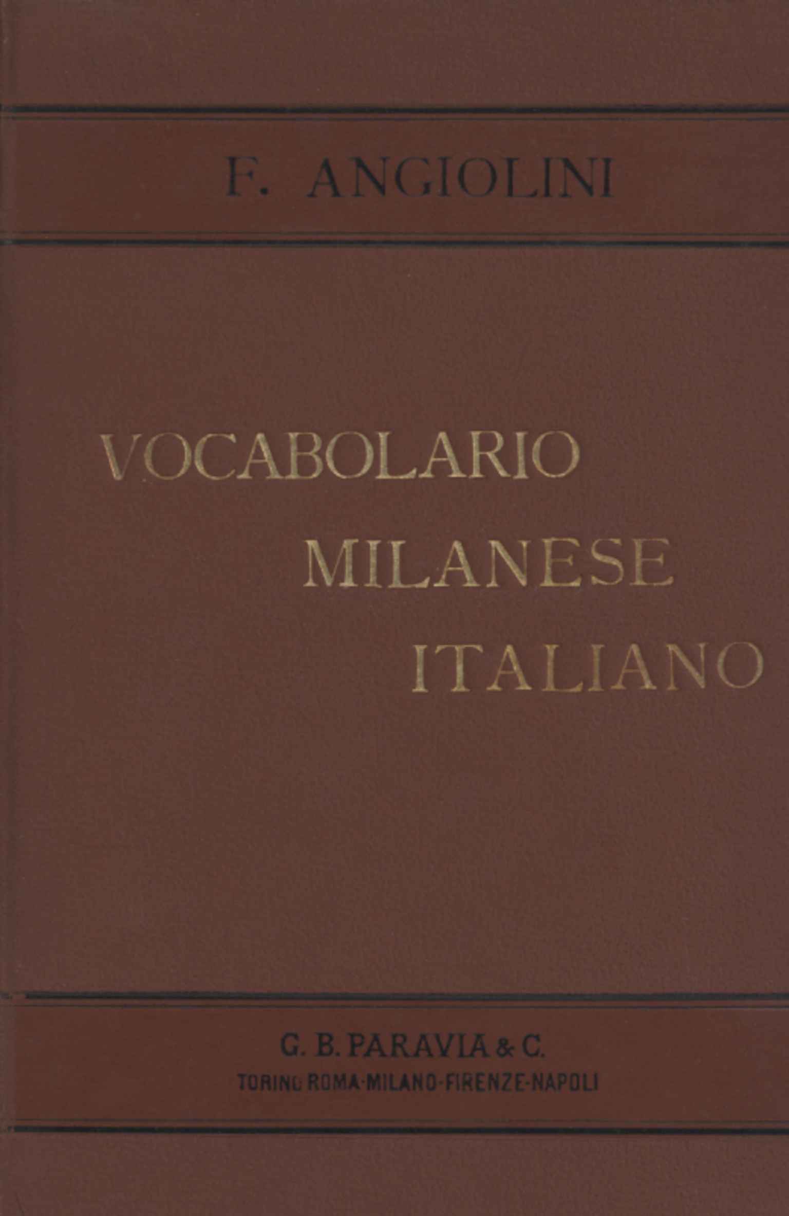 Vocabulaire milanais-italien