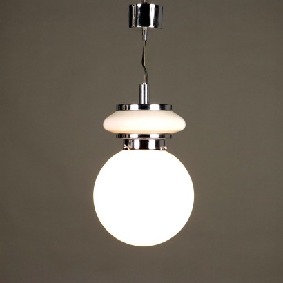 White Glass Chandelier from the 70s