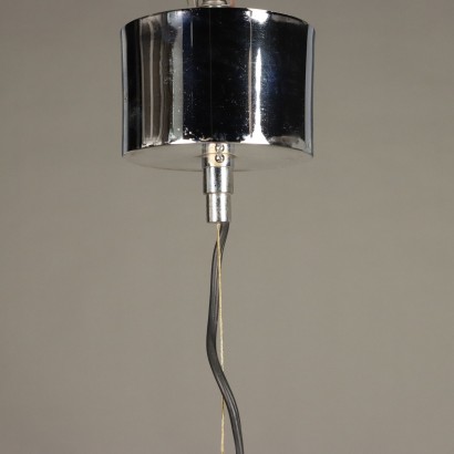 Weißer Glas-Kronleuchter aus den 70er Jahren