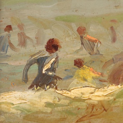 Gefälschtes signiertes Gemälde, Kind am Strand