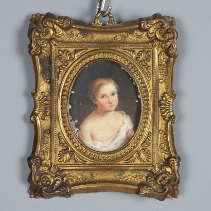 Dipinto, Miniatura con  Ritratto di Bimbo