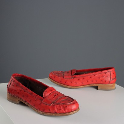 Prada Vintage Red Loafers