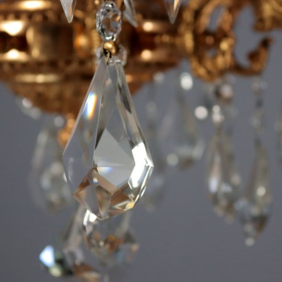 Lampadario in Bronzo e Cristallo,Lampadario in Stile Rococò