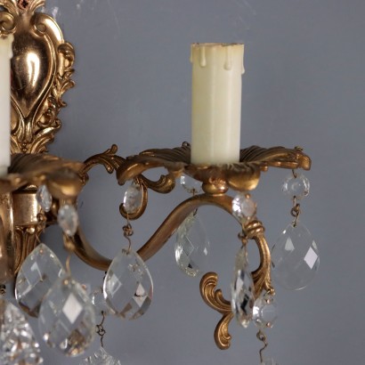 Pair of bronze wall lamps, Pair of Rococo style wall lamps