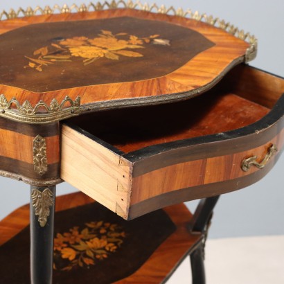 Tavolino intarsiato fine'800,Tavolino Etagere Napoleone III