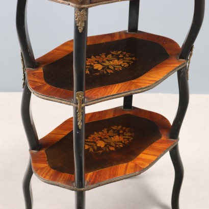 Tavolino intarsiato fine'800,Tavolino Etagere Napoleone III