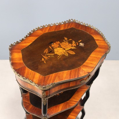 Tavolino intarsiato fine'800,Tavolino Etagere Napoleone III