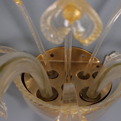 Four glass wall lamps, Group of Four Glass Wall Lamps