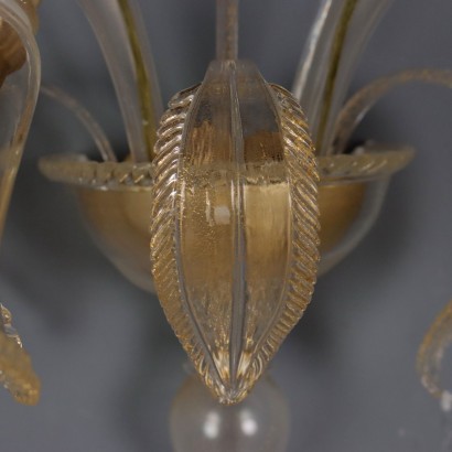 Four glass wall lamps, Group of Four Glass Wall Lamps