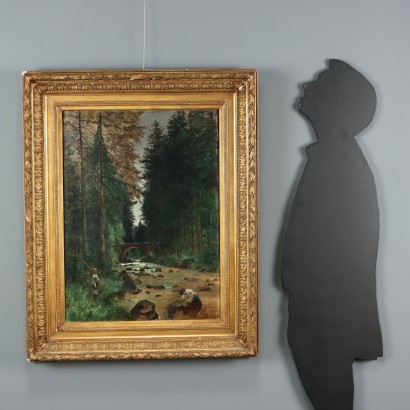 Painting by Tristan Lacroix, Woodland Landscape with Figures, Tristan Lacroix, Tristan Lacroix, Tristan Lacroix, Tristan Lacroix