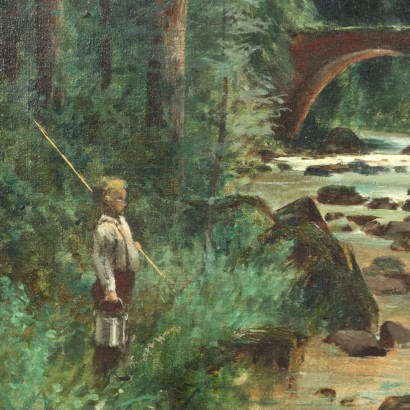 Painting by Tristan Lacroix, Woodland Landscape with Figures, Tristan Lacroix, Tristan Lacroix, Tristan Lacroix, Tristan Lacroix