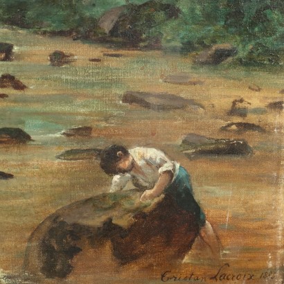 Painting by Tristan Lacroix, Woodland Landscape with Figures, Tristan Lacroix, Tristan Lacroix, Tristan Lacroix, Tristan Lacroix