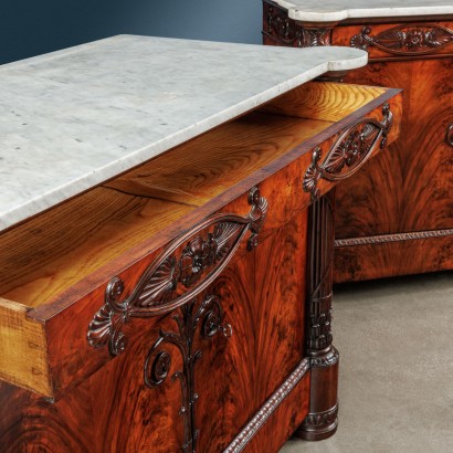 Pair of mahogany sideboards,Pair of sideboards.