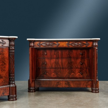 Pair of mahogany sideboards,Pair of sideboards.