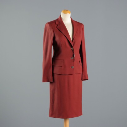 Dolce & Gabbana Costume Bordeaux Laine Taille 40 Second Hand