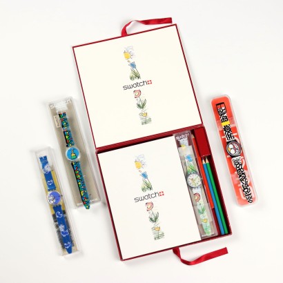 Gruppo di Quattro Orologi Swatch a Tema "Colours