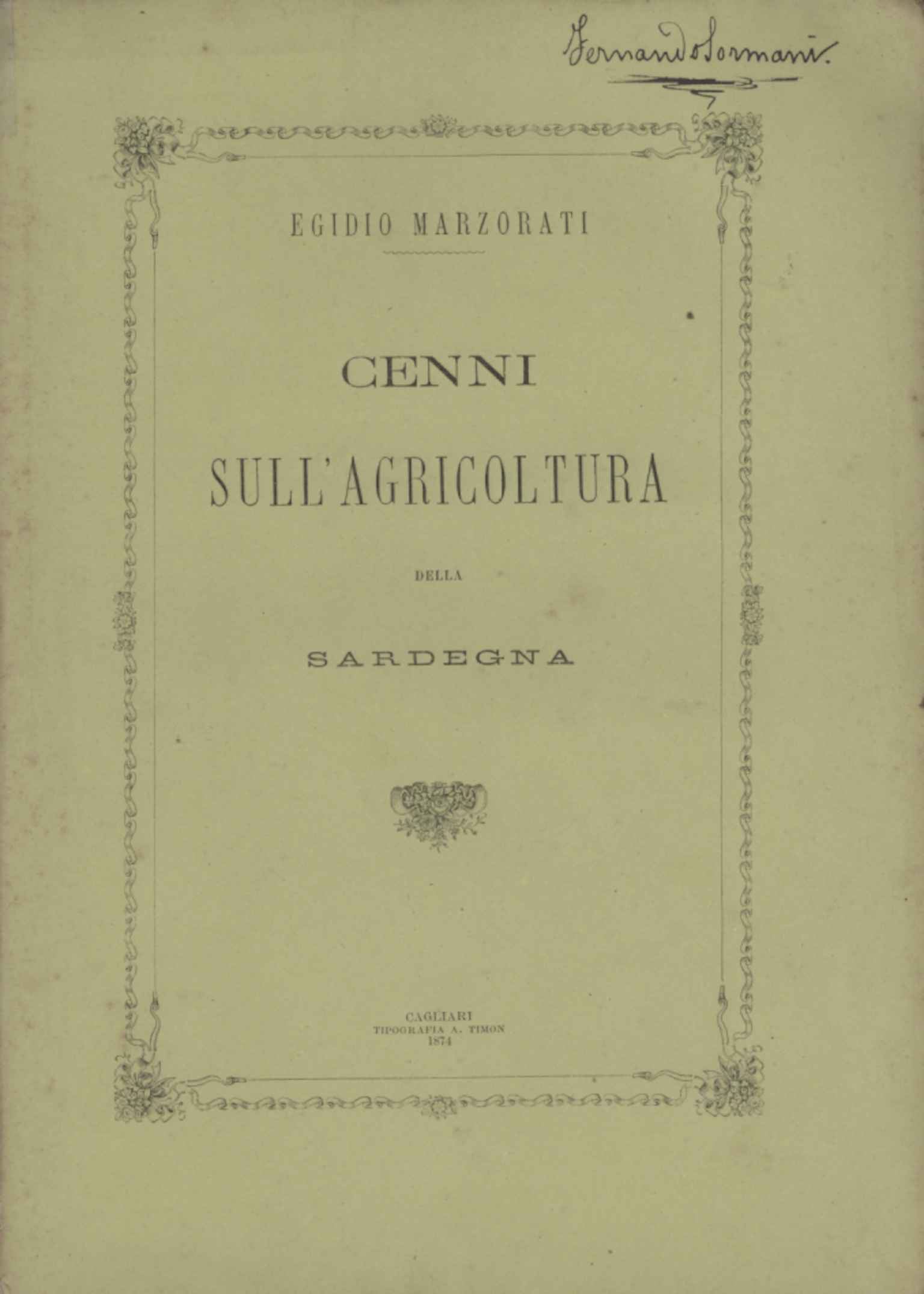 Notes on Sardinian agriculture