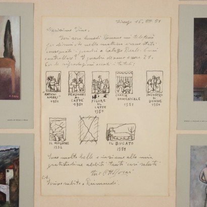 Lettera con Bozzetti di Ottone Rosai,Ottone Rosai,Ottone Rosai,Ottone Rosai,Ottone Rosai