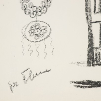 Drawing by Remo Brindisi, Sketch for the costumes of the 0, Remo Brindisi, Remo Brindisi, Remo Brindisi