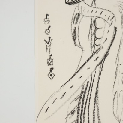 Drawing by Remo Brindisi, Sketch for the costumes of "L0apo, Remo Brindisi, Remo Brindisi, Remo Brindisi, Remo Brindisi