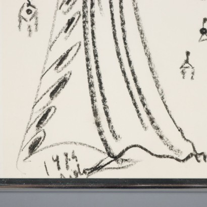 Drawing by Remo Brindisi, Sketch for the costumes of "L0apo, Remo Brindisi, Remo Brindisi, Remo Brindisi, Remo Brindisi