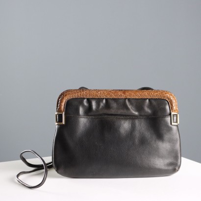 Chloé Vintage Handbag Black Leather France 1970s
