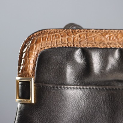 Sac à main vintage en cuir noir Chloé