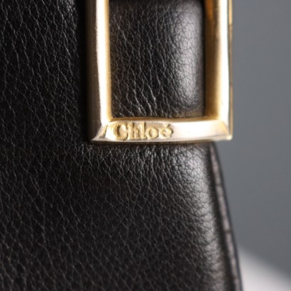 Sac à main vintage en cuir noir Chloé