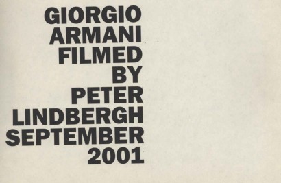 Giorgio Armani filmed by Peter Lindberg (2 Volumi)