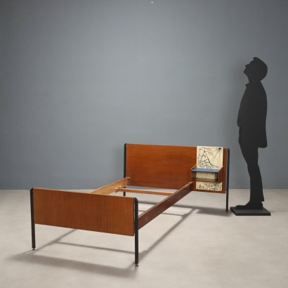 Letto Anni 60 con Comodino Pensile