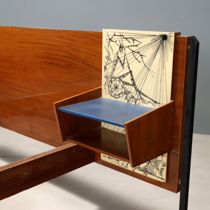 Letto Anni 60 con Comodino Pensile