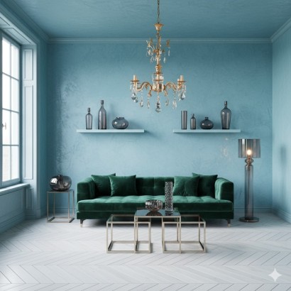 Lustre en bronze et cristal