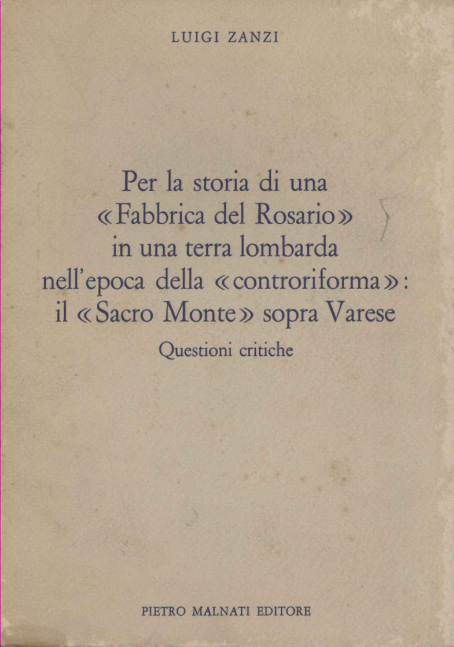 Per la storia di una Fabbrica del Ro