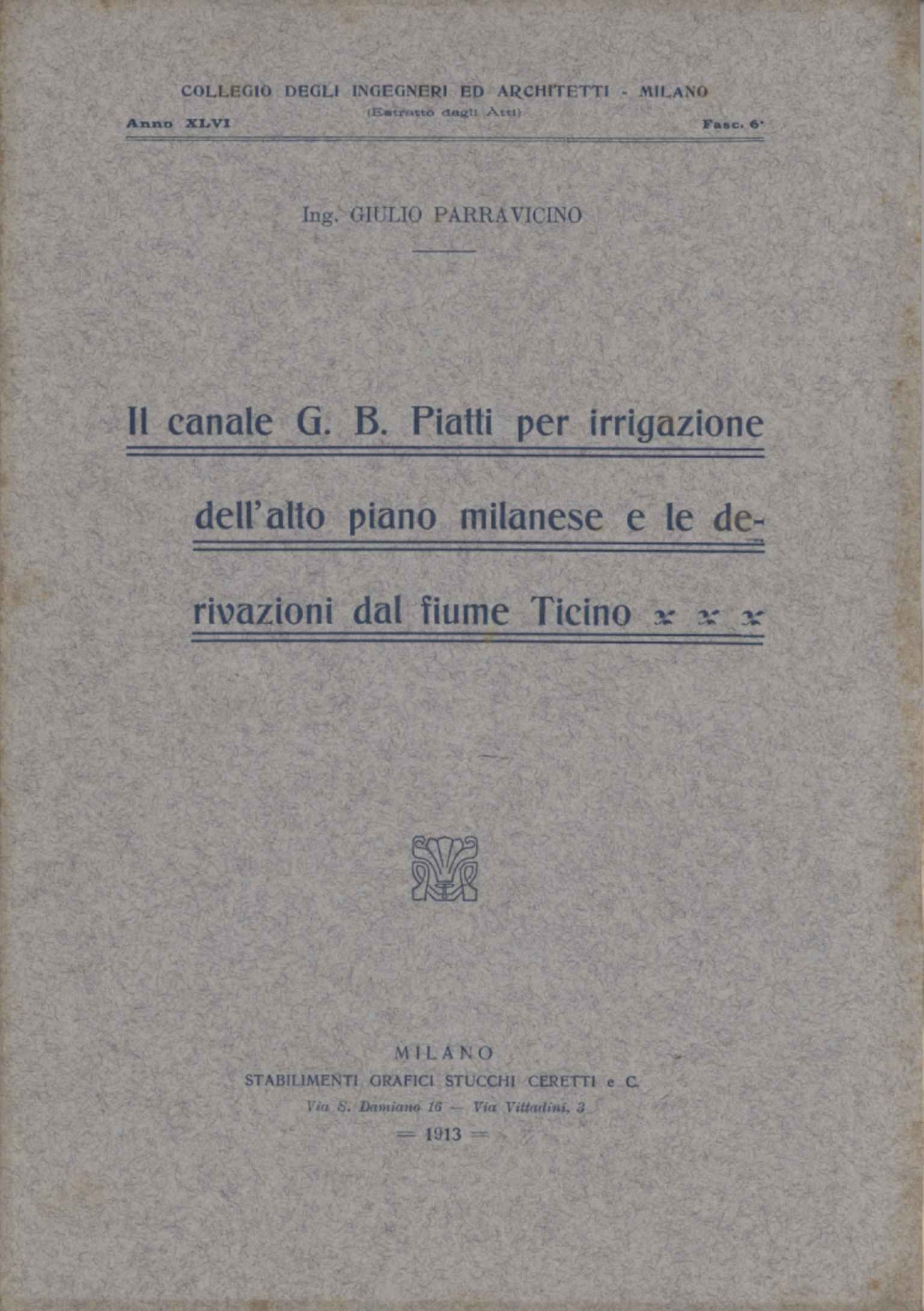 The G. B. Piatti irrigation canal