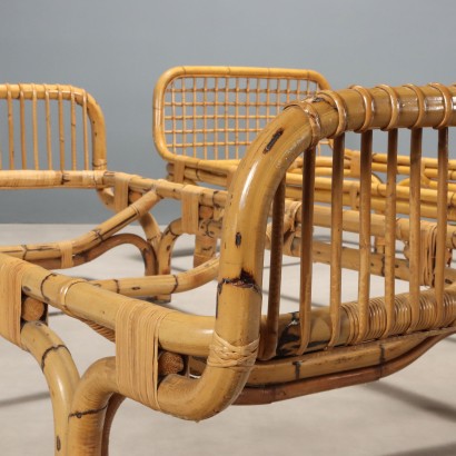 Deux lits en bambou des années 1900