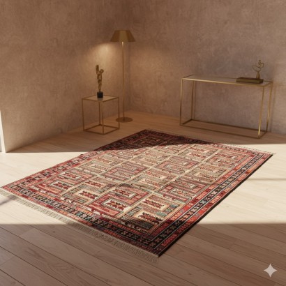 Tappeto Sumak Antico Cotone Nodo Extra-Fine Fatto a Mano_1320120 Tappeto Sumak - Iran