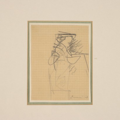 Drawing by Emilio Scanavino, Sketch, Emilio Scanavino, Emilio Scanavino