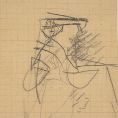 Drawing by Emilio Scanavino, Sketch, Emilio Scanavino, Emilio Scanavino