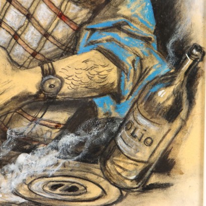 Peinture de Nicola Benois, L'Homme dans la cuisine, Nicola Aleksandrovic Benois, Nicola Aleksandrovic Benois, Nicola Aleksandrovic Benois