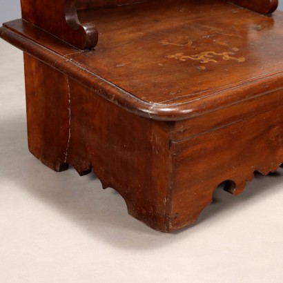 Agenouilloir, agenouilloir baroque en érable et noyer