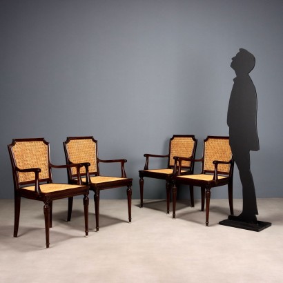 4 poltroncine,Gruppo di quattro Poltroncine in Faggio%,Gruppo di quattro Poltroncine in Faggio%