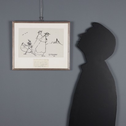Drawing by Gianfilippo Usellini, Priests with Demons, Gianfilippo Usellini, Gianfilippo Usellini, Gianfilippo Usellini