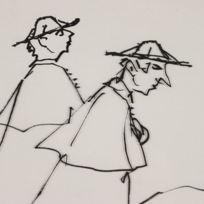 Drawing by Gianfilippo Usellini, Priests with Demons, Gianfilippo Usellini, Gianfilippo Usellini, Gianfilippo Usellini