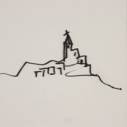 Drawing by Gianfilippo Usellini, Priests with Demons, Gianfilippo Usellini, Gianfilippo Usellini, Gianfilippo Usellini