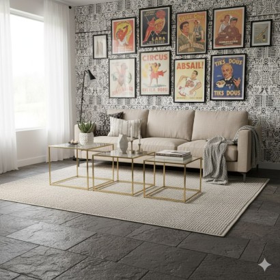 Ensemble de tables basses des années 60-70