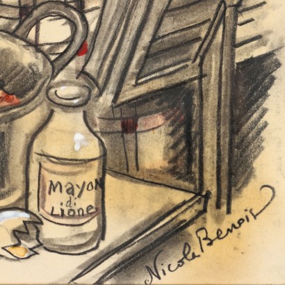Painting by Nicola Benois, The Man in the Kitchen, Nicola Aleksandrovic Benois, Nicola Aleksandrovic Benois, Nicola Aleksandrovic Benois