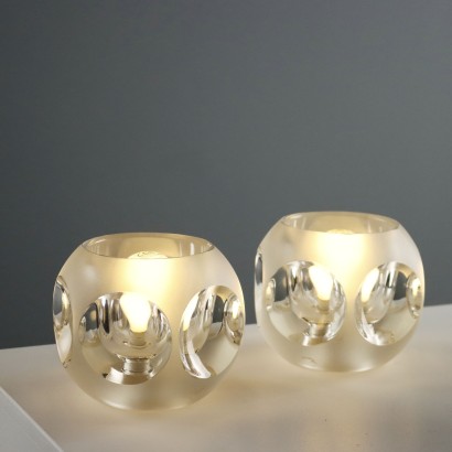 Lampes de Table Vintage Design Verre Italie des Années 1970